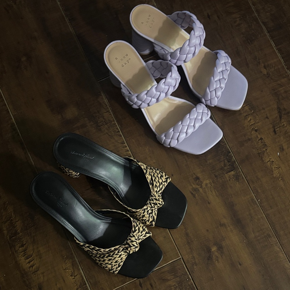 Stylish Women's Braided Sandals - Purple and Black